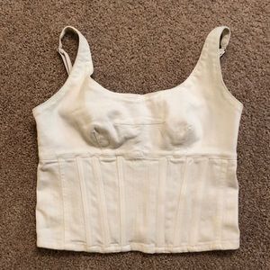 Maeve white casual bustier-style tank